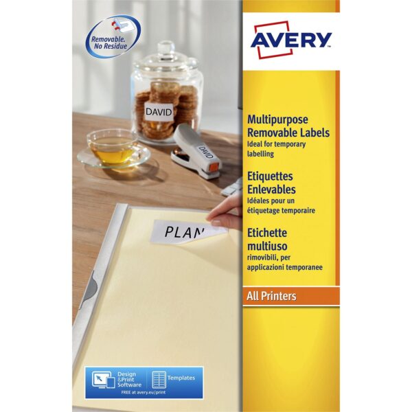 Etiket Avery L6025REV-25 63.5x46.6mm wit 450 etiketten