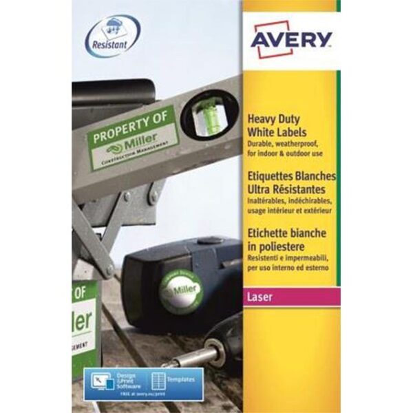 Etiket Avery L7060-20 63.5x38.1mm polyester wit 420 etiketten