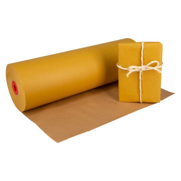 Kraftpapier op rol 59 cm x 400 meter 50 gram/m2 okergeel