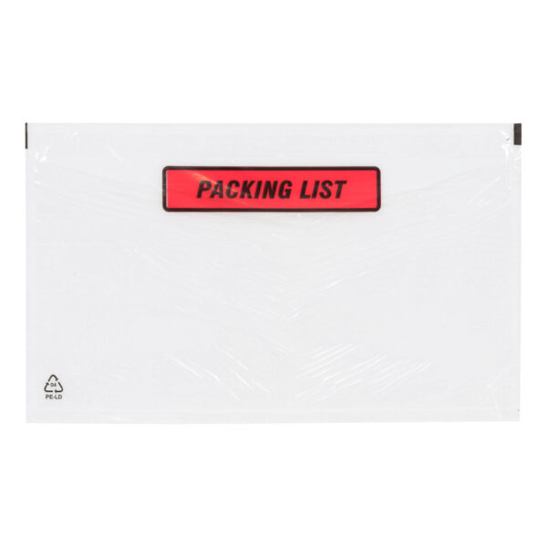 Paklijstenvelop &apos;packing list&apos; 220 x 115 mm voor din long formaat