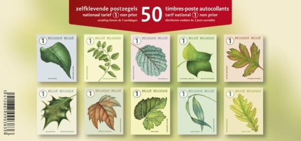 Postzegel Belgie Waarde 1 zelfklevend non-prior 5x10 stuks