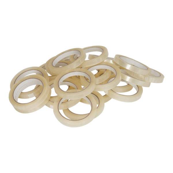 Pp acryl tape low noise transparant 12 mm x 66 meter | 12 stuks