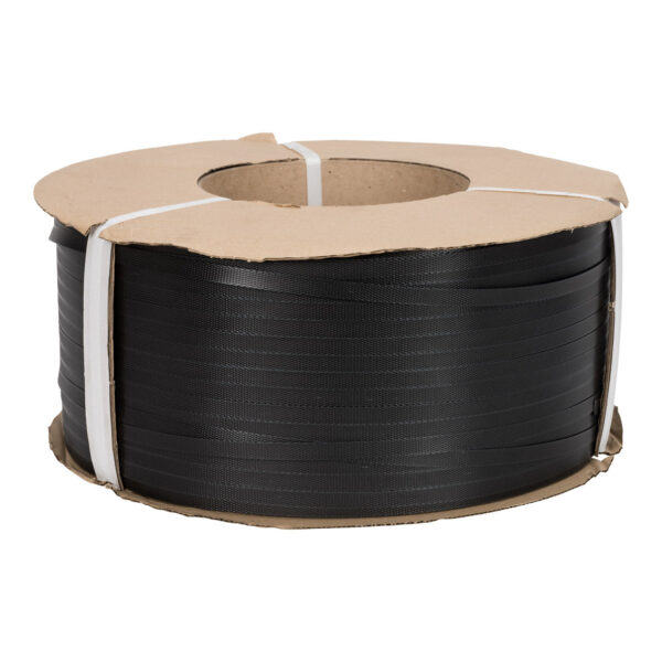 Pp band 12 mm x 055 mm 3000 meter zwart (rolkern 200 mm)
