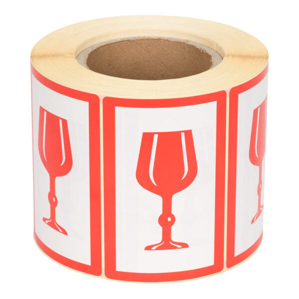 Waarschuwingsetiketten voor glaswerk 100 x 70 mm 500 stuks